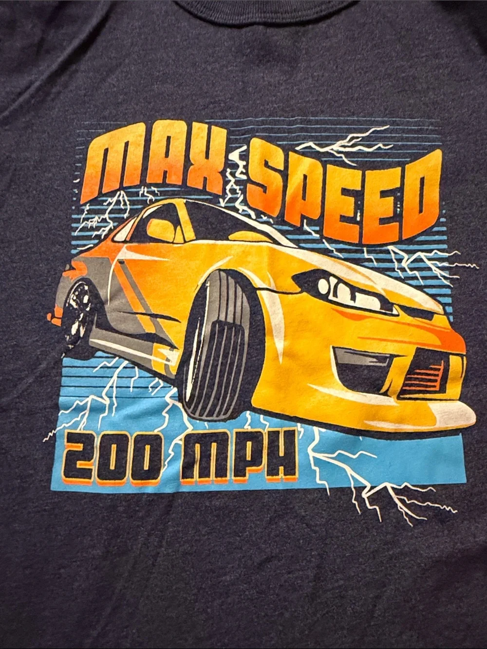 Children’s Place Navy 'Max Speed' Long Sleeve Tee with Yellow Race Car
